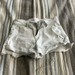 White jean shorts